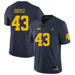 #43 Tyler Grosz Michigan Jordan Brand Men's NCAA Jerseys Navy
