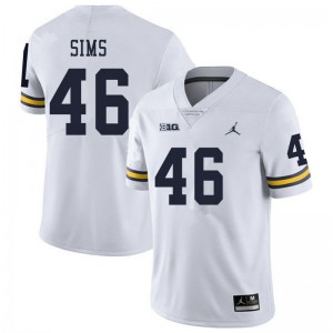 #46 Myles Sims University of Michigan Jordan Brand Men's Alumni Jersey White