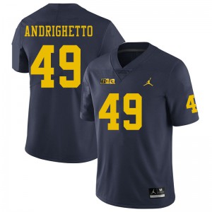 #49 Lucas Andrighetto Michigan Wolverines Jordan Brand Men's Stitch Jersey Navy
