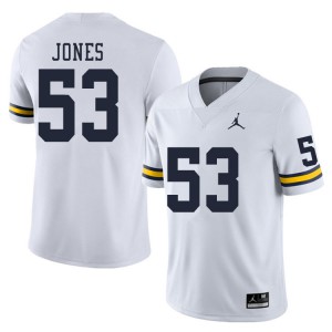 #53 Trente Jones Wolverines Jordan Brand Men's Alumni Jersey White