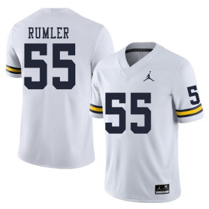 #55 Nolan Rumler University of Michigan Jordan Brand Men's College Jersey White