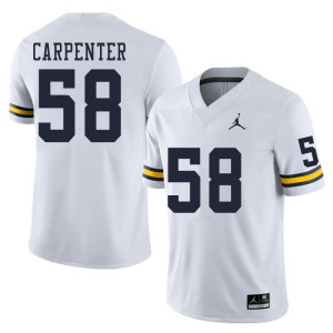#58 Zach Carpenter Wolverines Jordan Brand Men's Football Jerseys White