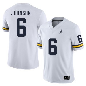 #6 Cornelius Johnson Michigan Jordan Brand Men's College Jerseys White