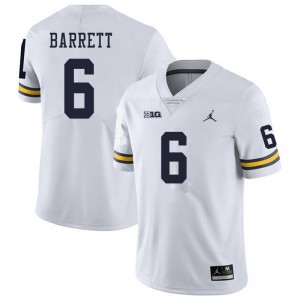 #6 Michael Barrett Michigan Wolverines Jordan Brand Men's Embroidery Jerseys White