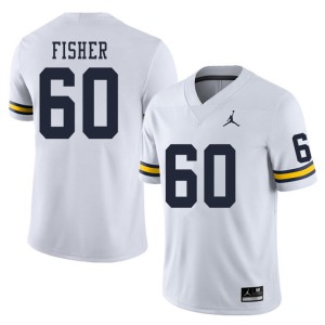 #60 Luke Fisher Michigan Jordan Brand Men's High School Jerseys White