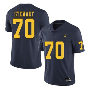 #70 Jack Stewart Michigan Jordan Brand Men's Stitch Jerseys Navy