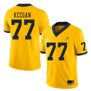 #77 Trevor Keegan University of Michigan Jordan Brand Men's Embroidery Jerseys Yellow
