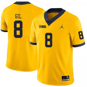 #8 Devin Gil Michigan Jordan Brand Men's High School Jersey Yellow