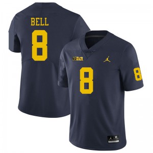 #8 Ronnie Bell Michigan Jordan Brand Men's Football Jerseys Navy