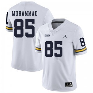 #85 Mustapha Muhammad Michigan Jordan Brand Men's Stitch Jersey White