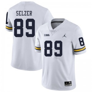 #89 Carter Selzer Michigan Jordan Brand Men's Stitch Jerseys White