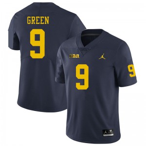 #9 Gemon Green Wolverines Jordan Brand Men's Stitched Jerseys Navy