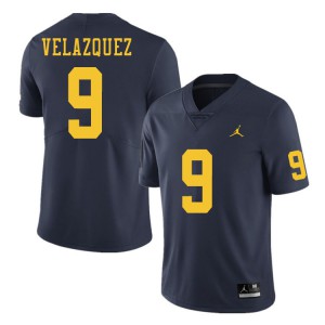 #9 Joey Velazquez Michigan Jordan Brand Men's Stitched Jerseys Navy