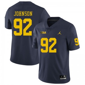 #92 Ron Johnson Michigan Wolverines Jordan Brand Men's Player Jerseys Navy