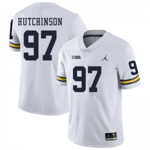 #97 Aidan Hutchinson Michigan Jordan Brand Men's Alumni Jersey White
