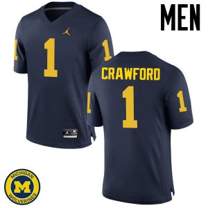 #1 Dylan Crawford Michigan Wolverines Jordan Brand Men's Stitched Jerseys Navy