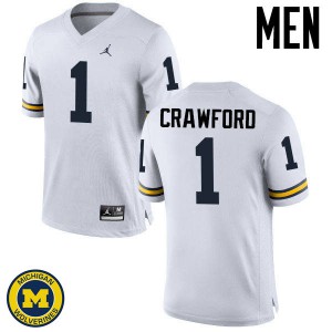 #1 Dylan Crawford University of Michigan Jordan Brand Men's University Jerseys White