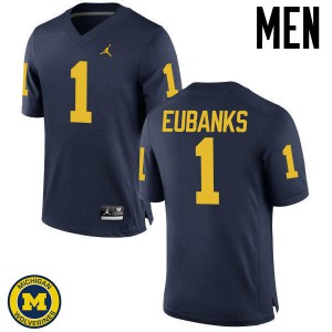 #1 Nick Eubanks Wolverines Jordan Brand Men's Stitched Jersey Navy