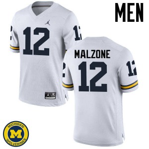 #12 Alex Malzone Michigan Jordan Brand Men's Stitched Jerseys White