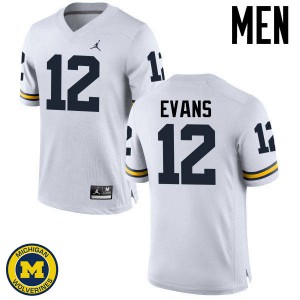 #12 Chris Evans Wolverines Jordan Brand Men's Stitch Jersey White