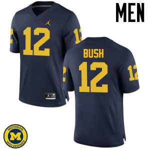 #12 Peter Bush University of Michigan Jordan Brand Men's University Jersey Navy