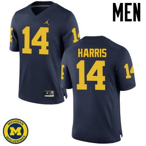 #14 Drake Harris Wolverines Jordan Brand Men's Football Jersey Navy