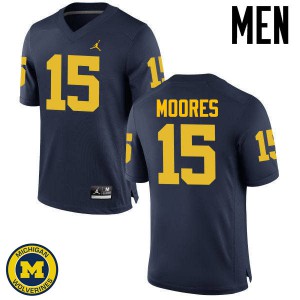 #15 Garrett Moores University of Michigan Jordan Brand Men's Official Jerseys Navy