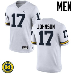 #17 Ron Johnson Michigan Jordan Brand Men's Embroidery Jersey White