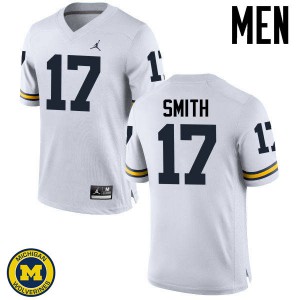 #17 Simeon Smith Michigan Jordan Brand Men's Embroidery Jersey White
