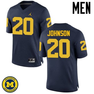 #20 Drake Johnson University of Michigan Jordan Brand Men's Football Jerseys Navy