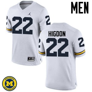 #22 Karan Higdon University of Michigan Jordan Brand Men's NCAA Jerseys White