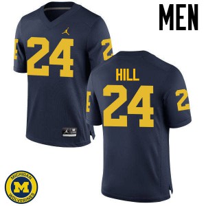 #24 Lavert Hill Michigan Wolverines Jordan Brand Men's NCAA Jersey Navy