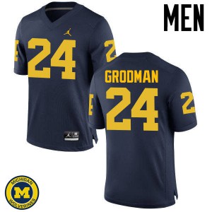 #24 Louis Grodman University of Michigan Jordan Brand Men's NCAA Jerseys Navy