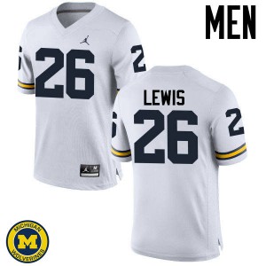 #26 Jourdan Lewis University of Michigan Jordan Brand Men's Official Jerseys White