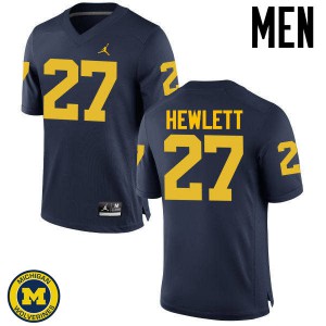 #27 Joe Hewlett Michigan Jordan Brand Men's Embroidery Jersey Navy