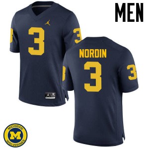#3 Quinn Nordin Michigan Jordan Brand Men's Football Jerseys Navy
