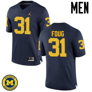 #31 James Foug University of Michigan Jordan Brand Men's Stitched Jersey Navy