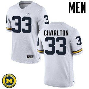 #33 Taco Charlton Michigan Jordan Brand Men's Football Jersey White