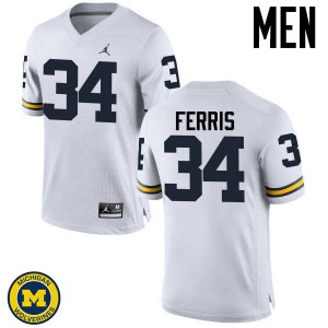 #34 Kenneth Ferris Wolverines Jordan Brand Men's Football Jerseys White