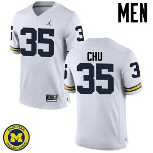 #35 Brian Chu Michigan Jordan Brand Men's Embroidery Jerseys White