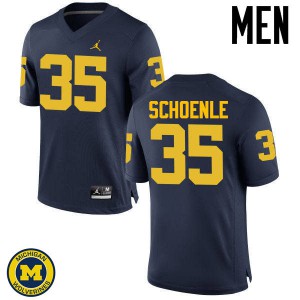 #35 Nate Schoenle Wolverines Jordan Brand Men's High School Jerseys Navy