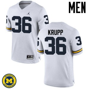 #36 Taylor Krupp Michigan Wolverines Jordan Brand Men's Football Jerseys White