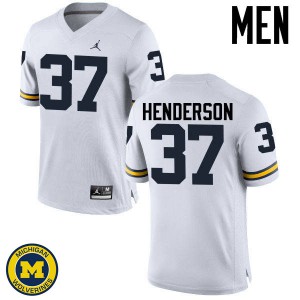 #37 Bobby Henderson Wolverines Jordan Brand Men's College Jersey White