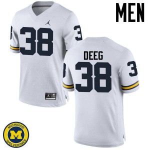 #38 Bradley Deeg Michigan Jordan Brand Men's University Jerseys White