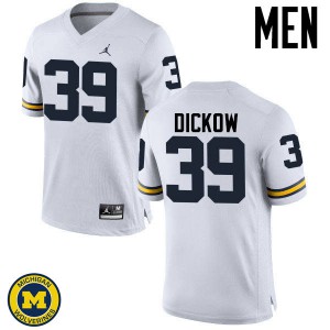 #39 Spencer Dickow University of Michigan Jordan Brand Men's University Jerseys White