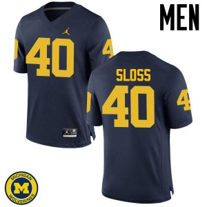 #40 Kenneth Sloss Michigan Jordan Brand Men's Football Jerseys Navy