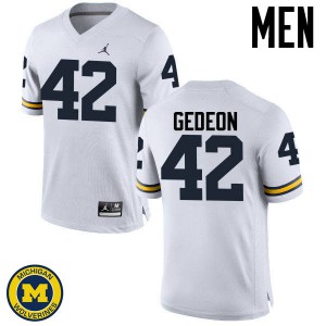 #42 Ben Gedeon University of Michigan Jordan Brand Men's College Jerseys White