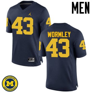 #43 Chris Wormley Wolverines Jordan Brand Men's Embroidery Jerseys Navy