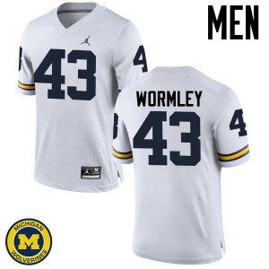 #43 Chris Wormley Michigan Jordan Brand Men's Football Jersey White