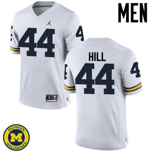 #44 Delano Hill University of Michigan Jordan Brand Men's University Jersey White